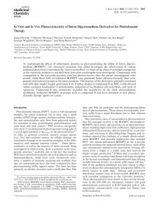 In Vitro and In Vivo Photocytotoxicity of Boron Dipyrromethene Derivatives... Therapy