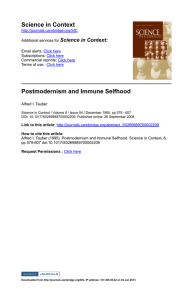 Science in Context Postmodernism and Immune Selfhood Science in Context: