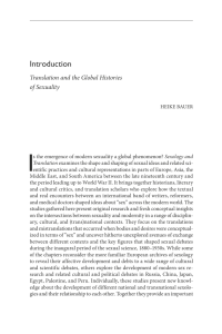 I Introduction Translation and the Global Histories of Sexuality
