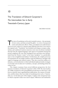 T 10 The Translation of Edward Carpenter’s Twentieth-Century Japan