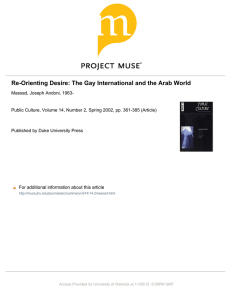 Re-Orienting Desire: The Gay International and the Arab World