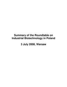 Summary of the Roundtable on Industrial Biotechnology in Poland