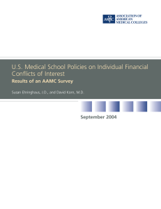 U.S. Medical School Policies on Individual Financial Conflicts of Interest September 2004
