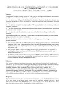 METHODOLOGICAL NOTE CONCERNING CLASSIFICATION OF ECONOMIES BY SOCIO-ECONOMIC GROUP Context