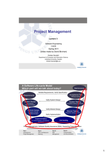 Project Management A Software Life-cycle Model Lecture 3