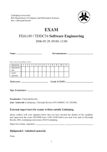 EXAM Software Engineering 2006-05-29, 09:00–13:00