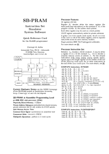 Instruction Set Processor Features