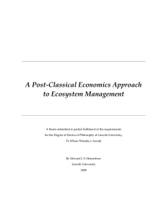 A Post-Classical Economics Approach to Ecosystem Management