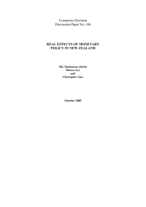 Commerce Division Discussion Paper No. 106 REAL EFFECTS OF MONETARY