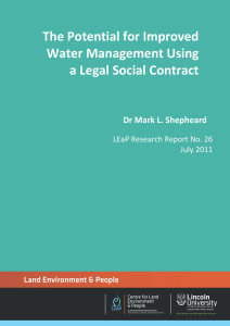 The Potential for Improved Water Management Using a Legal Social Contract