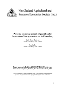 Potential economic impacts of providing for Aquaculture Management Areas in Canterbury