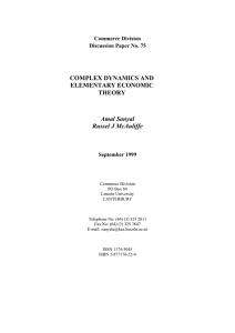 COMPLEX DYNAMICS AND ELEMENTARY ECONOMIC THEORY