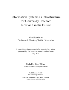 Information Systems as Infrastructure for University Research Now and in the Future