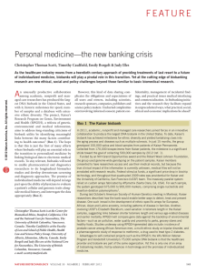 Personal medicine—the new banking crisis