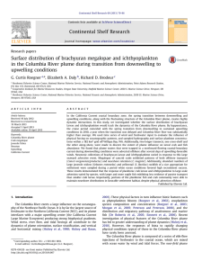 Surface distribution of brachyuran megalopae and ichthyoplankton