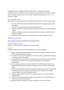 Computer lab 1: Simple linear regression – standard analyses Learning objectives x ),