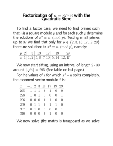 Factorization of Quadratic Sieve