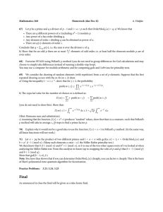 Mathematics 360 Homework (due Dec 11) A. Hulpke