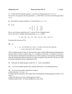 Mathematics 467 Homework (due Feb. 13) 7) A. Hulpke