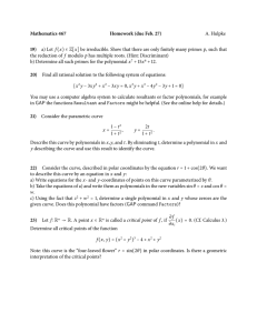 Mathematics 467 Homework (due Feb. 27) 19) A. Hulpke