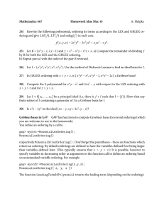Mathematics 467 Homework (due Mar. 6) 24) A. Hulpke