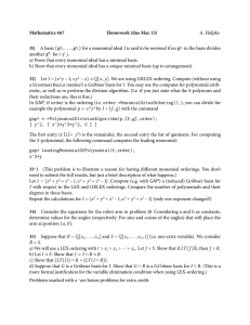 Mathematics 467 Homework (due Mar. 13) 31) A. Hulpke