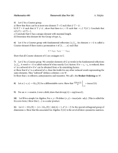 Mathematics 601 Homework (due Nov 26) 5) A. Hulpke