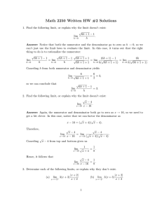 Math 2250 Written HW #2 Solutions