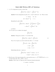 Math 2260 Written HW #7 Solutions