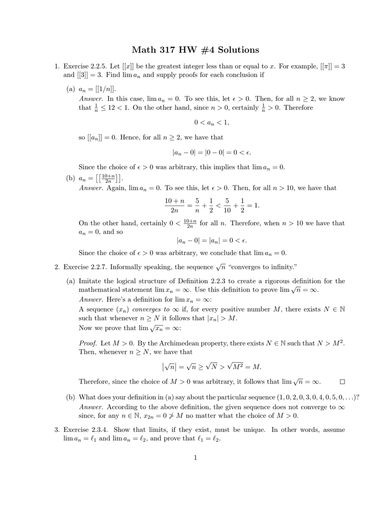 Math 317 Hw 4 Solutions