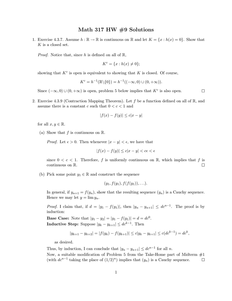 Math 317 Hw 9 Solutions