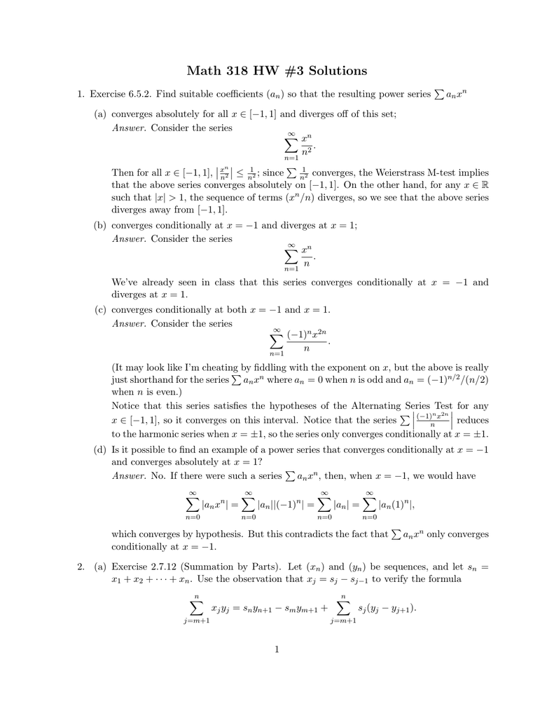 Math 318 Hw 3 Solutions