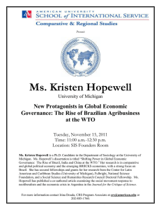 Ms. Kristen Hopewell New Protagonists in Global Economic at the WTO