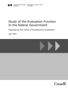 Study of the Evaluation Function In the federal Government