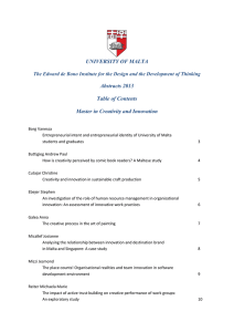 UNIVERSITY OF MALTA Abstracts 2013 Table of Contents