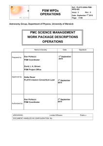 PSM WPDs OPERATIONS  PMC SCIENCE MANAGEMENT