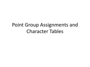 Point Group Assignments and Character Tables