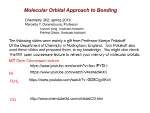Molecular Orbital Approach to Bonding