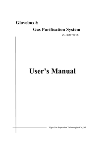 User’s Manual Glovebox Gas Purification System