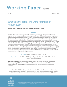Working Paper What’s on the Table? The Doha Round as of
