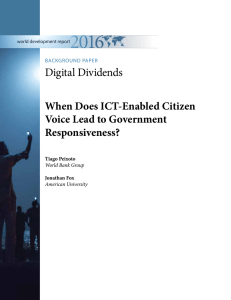 Digital Dividends When Does ICT-Enabled Citizen Voice Lead to Government Responsiveness?