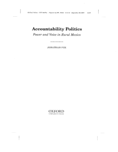 Accountability  Politics Rural in and