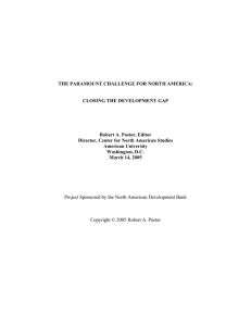 THE PARAMOUNT CHALLENGE FOR NORTH AMERICA: CLOSING THE DEVELOPMENT GAP