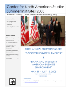 Center for North American Studies Summer Institutes 2005