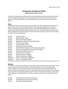 Comparative &amp; Regional Studies Regional Concentration Courses
