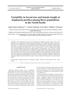 Variability in brood size and female length of Euphausia pacifica Jaime Gómez-Gutiérrez