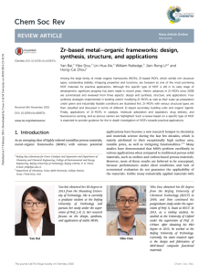 Zr-based metal–organic frameworks: design, synthesis, structure, and applications Yan Bai, Yibo Dou,