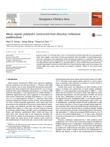 Metal–organic polyhedra constructed from dinuclear ruthenium paddlewheels Mark D. Young , Qiang Zhang