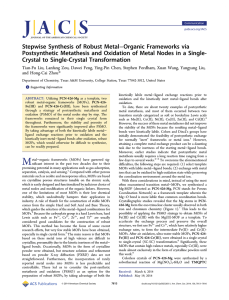 −Organic Frameworks via Stepwise Synthesis of Robust Metal
