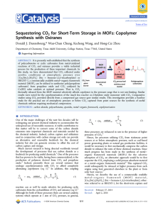 Sequestering CO for Short-Term Storage in MOFs: Copolymer Synthesis with Oxiranes *